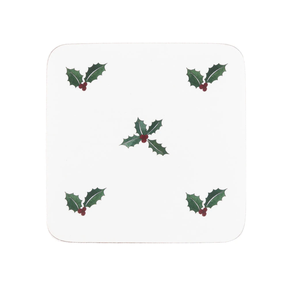 Holly & Berry Coasters (Set Of 4) 1 Holly & Berry Coasters (Set Of 4)