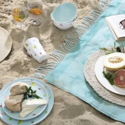 Cocktails Melamine Bowl -Sophie Allport cocktails beach picnic flat lay 2 lifestyle high res square