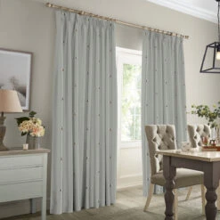 Bees Pale Slate Made To Measure Curtains -Sophie Allport crt36psm2m bees pale slate artwork made to measure curtains lifestyle high res square
