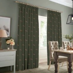 Foxes Forest Green Made To Measure Curtains 5 Foxes Forest Green Made To Measure Curtains -Sophie Allport crt63fgm2m foxes forest green made to measure curtains lifestyle high res square