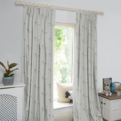 Fairground Ponies Warm Grey Made To Measure Curtains -Sophie Allport crt73wgm2m fairground ponies warm grey made to measure curtains lifestyle 2 high res square