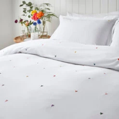 Hearts Embroidered Bedding Set 9 Hearts Embroidered Bedding Set -Sophie Allport embhearts01dq hearts embroidered bedding set double lifestyle 2 high res square