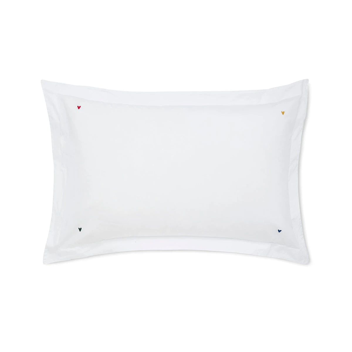 Hearts Embroidered Pair Of Oxford Pillowcases 4 Hearts Embroidered Pair Of Oxford Pillowcases - Image 4