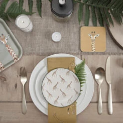 Giraffe Napkins (Set Of 4) -Sophie Allport giraffe zsl table setting lifestyle high res square 14f11040 4f9d 46a1 af39 a200899b9c63