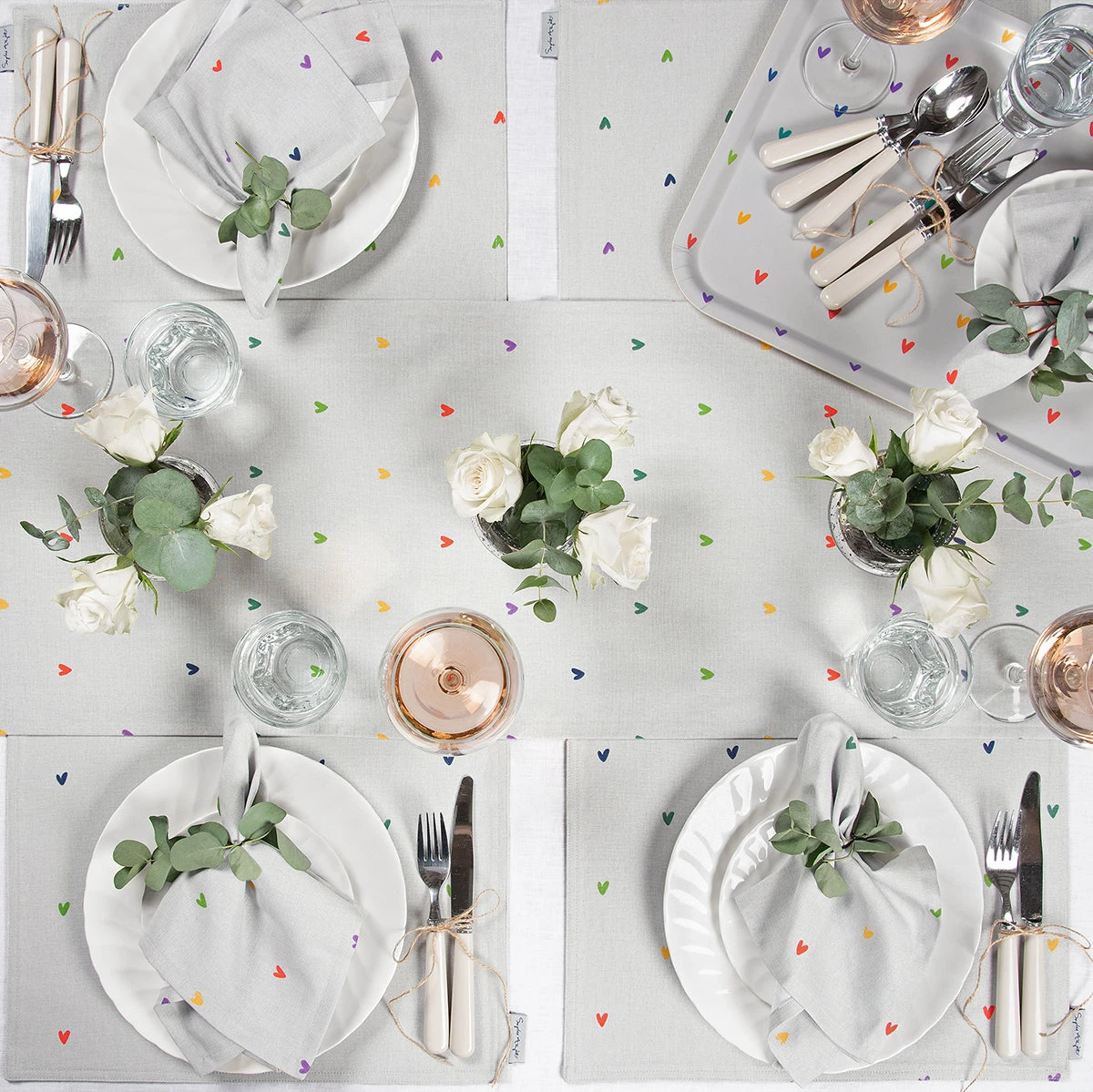 Multicoloured Hearts Napkins (Set Of 4) 9 Multicoloured Hearts Napkins (Set Of 4) - Image 9