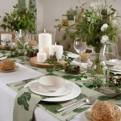 Trees Napkins (Set Of 4) -Sophie Allport hedgehog and parkland trees table setting indoors 2 lifestyle high res square