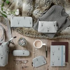 Highland Stag A5 Fabric Notebook -Sophie Allport highland stag oilcloth collection lifestyle web 1a