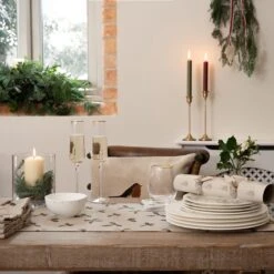 Robin Linen Blend Embroidered Cushion -Sophie Allport holly berry table set lifestyle aw22 4 high res square 1465ceeb 33a2 445d 8d02 25b03e85a56e