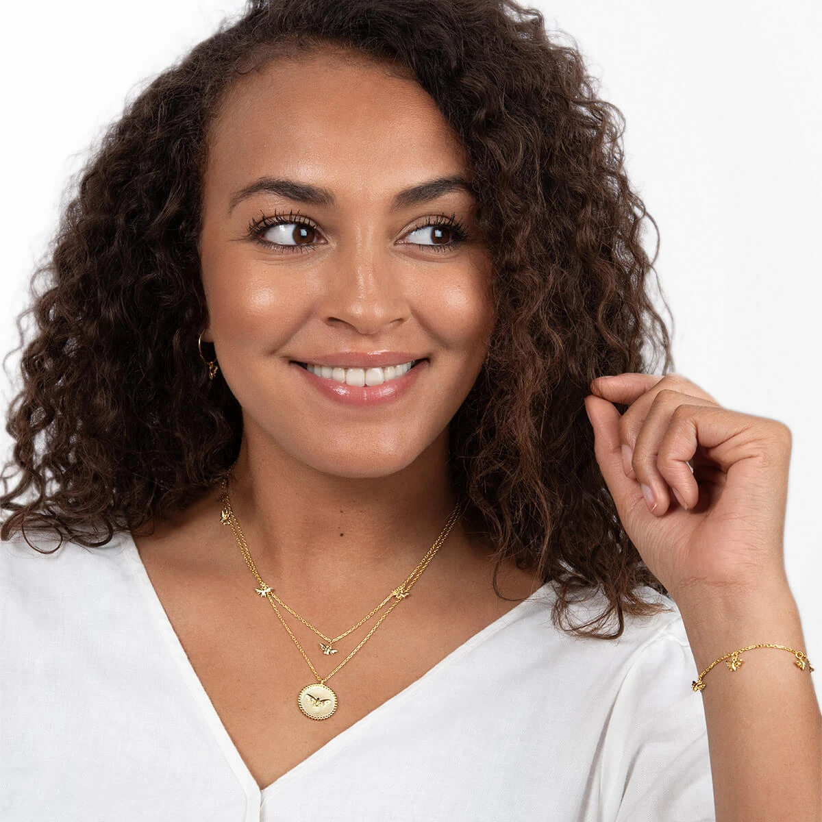 Bees Gold Plated Pendant Necklace 7 Bees Gold Plated Pendant Necklace - Image 7