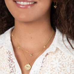 Bees Gold Plated Pendant Necklace 18 Bees Gold Plated Pendant Necklace -Sophie Allport jergp3601h jblgp3601c jnlgp3601p bees earrings hoop charm bracelet and pendant necklace gold plated modelled 2 cut out high res square 0882c626 b835 4f84 9829 4f8c7f709ad8