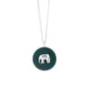 Elephant Sterling Silver Enamel Pendant Necklace