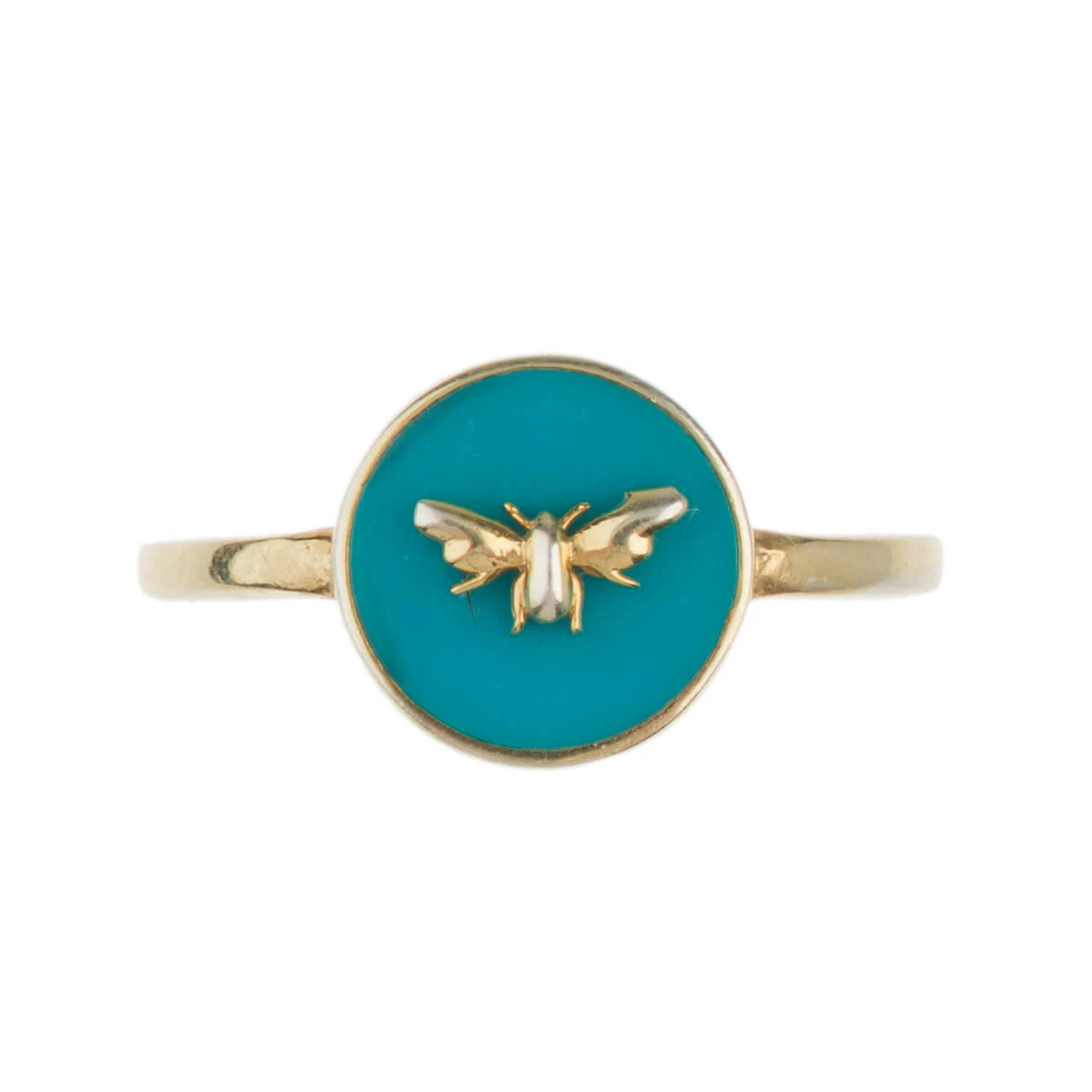 Bees Gold Plated Enamel Ring 2 Bees Gold Plated Enamel Ring - Image 2