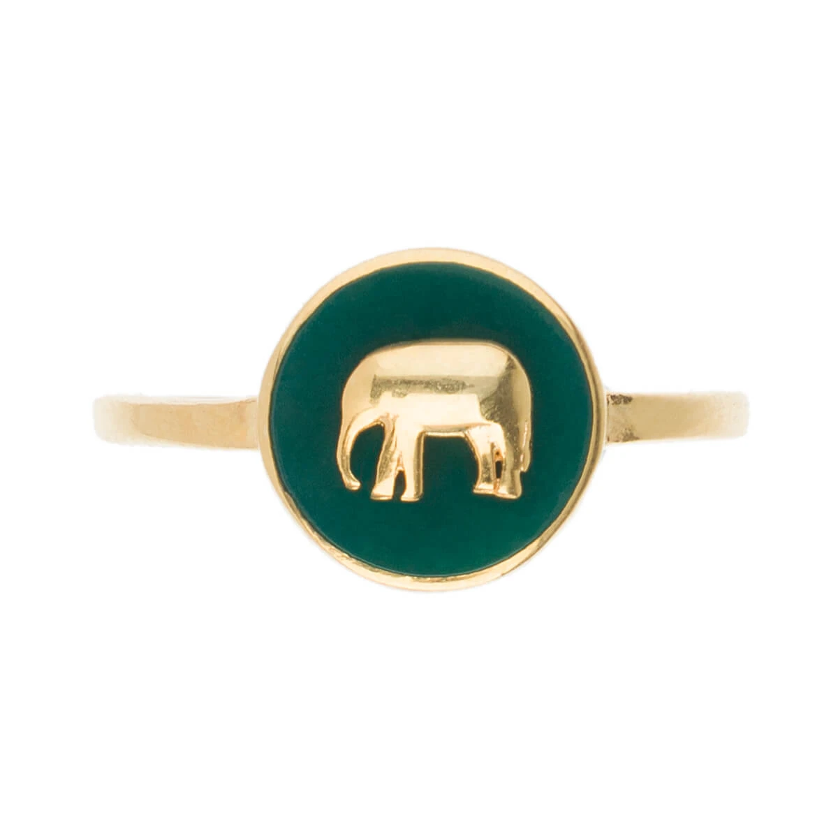 Elephant Gold Plated Enamel Ring 1 Elephant Gold Plated Enamel Ring