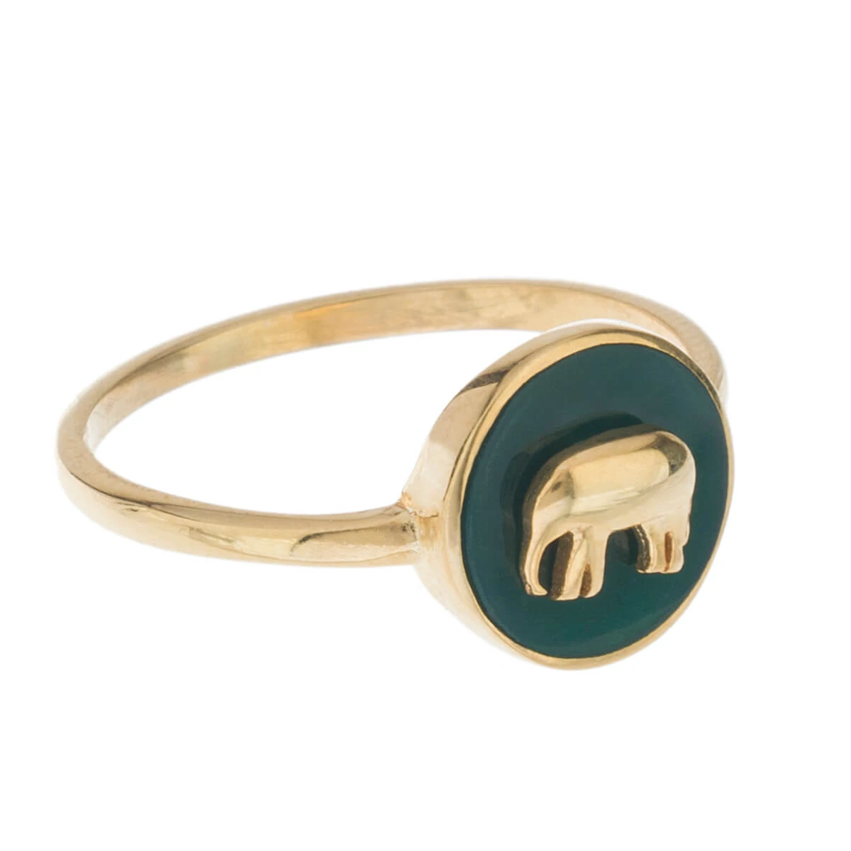 Elephant Gold Plated Enamel Ring 2 Elephant Gold Plated Enamel Ring - Image 2
