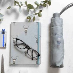 Highland Stag Umbrella -Sophie Allport ju29510 highland stag fabric notebook lifestyle high res