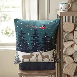 Home For Christmas Knitted Cushion