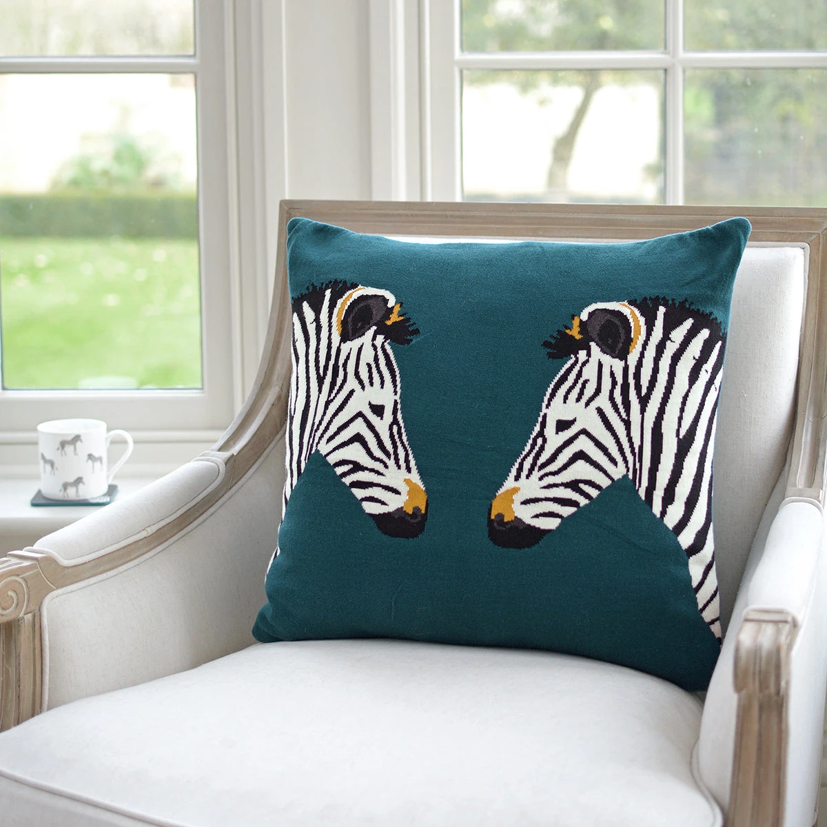 Zebra Knitted Cushion 1 Zebra Knitted Cushion