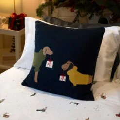 Christmas Dogs Knitted Cushion 9 Christmas Dogs Knitted Cushion -Sophie Allport ksc8750 homechristmas01dq christmas dogs knitted cushion home for christmas double bedding set lifestyle high res square
