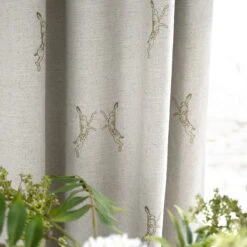 Sophie Allport -Sophie Allport lin25000 boxing hare dark stone fabric linen blend curtain lifestyle high res square