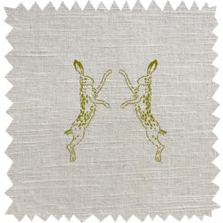 Boxing Hares Dark Stone Linen Blend Fabric By The Metre