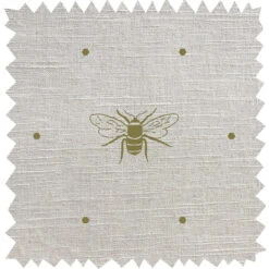Bees Gold Linen Blend Fabric By The Metre