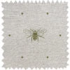 Bees Grey Green Linen Blend Fabric By The Metre