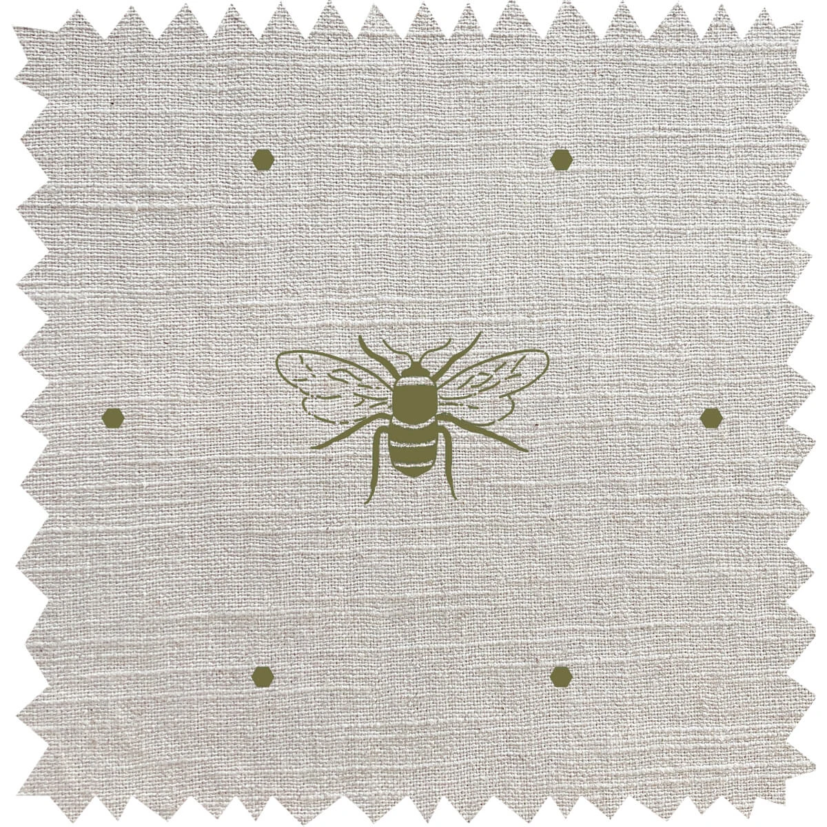 Bees Grey Green Linen Blend Fabric By The Metre 1 Bees Grey Green Linen Blend Fabric By The Metre