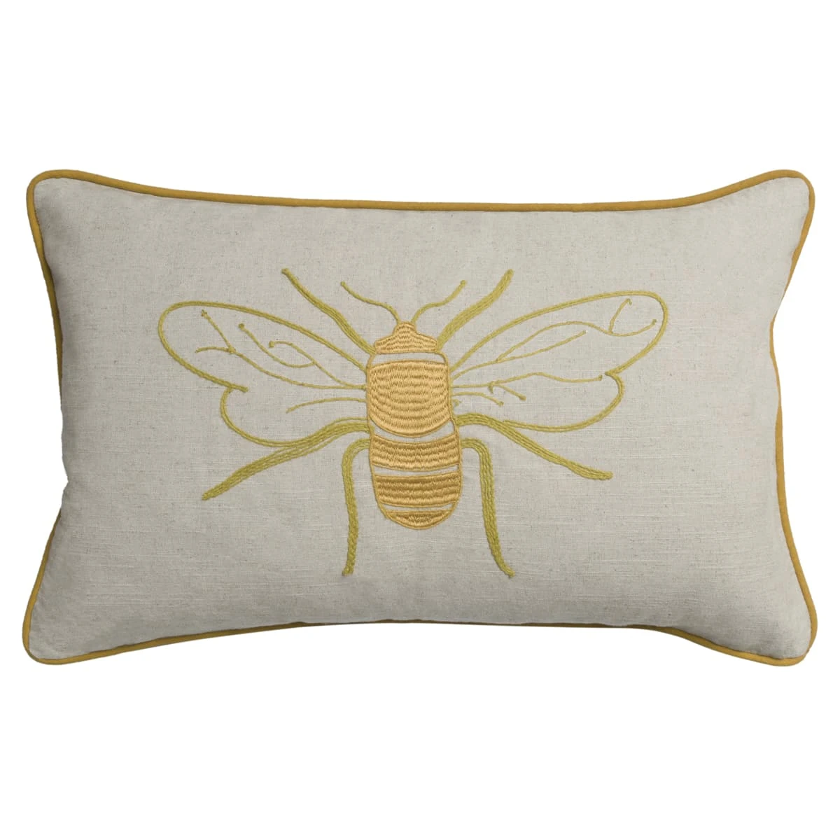 Bees Linen Blend Embroidered Cushion 1 Bees Linen Blend Embroidered Cushion