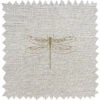 Dragonfly Neutral Gold Linen Blend Fabric By The Metre