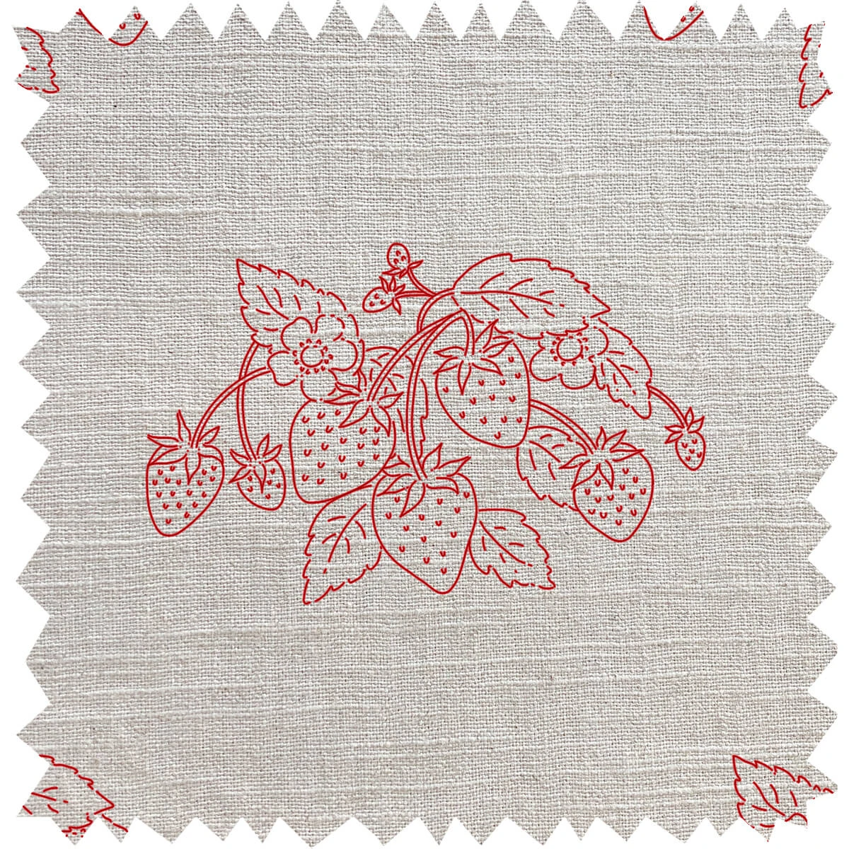 Strawberries Pink Red Linen Blend Fabric By The Metre 1 Strawberries Pink Red Linen Blend Fabric By The Metre