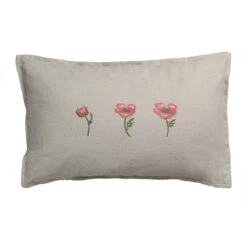 Poppy Meadow Linen Blend Embroidered Cushion 8 Poppy Meadow Linen Blend Embroidered Cushion -Sophie Allport lin99401 poppy meadow cushion cut out high res square