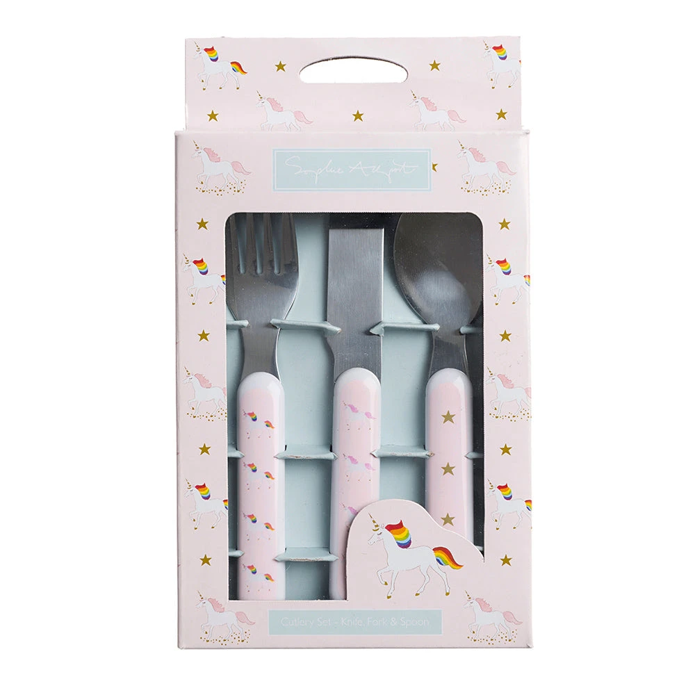Unicorn Childrens Melamine Cutlery Set 1 Unicorn Childrens Melamine Cutlery Set
