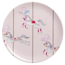 Fairground Ponies Childrens Melamine Set -Sophie Allport mcs7301 fairground ponies breakfast melamine side plate cut out high res