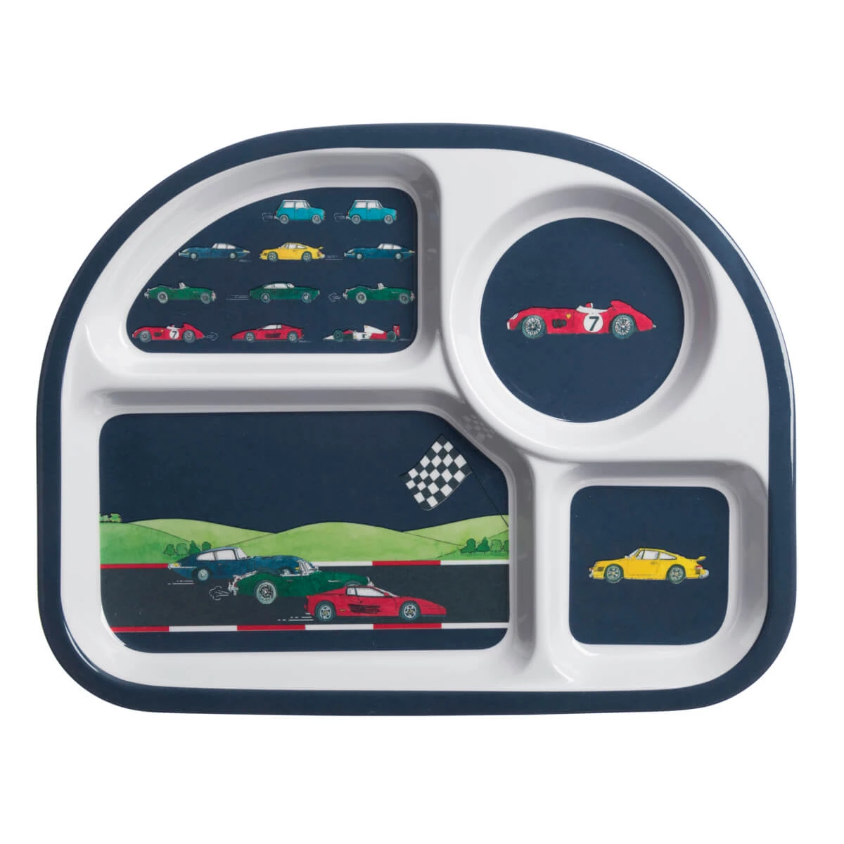 Cars Childrens Melamine Divider Plate 1 Cars Childrens Melamine Divider Plate