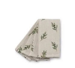 Olive Linen Napkins (Set Of 4) 15 Olive Linen Napkins (Set Of 4) -Sophie Allport olive branch napkins set of 4 cutout lin107300 ss23 high res square