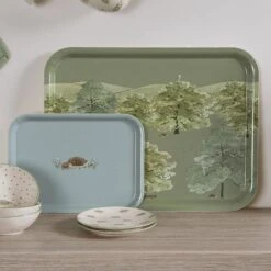 Hedgehogs Serving Tray - Small -Sophie Allport parkland trees and hedgehogs kitchen collection high res