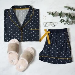 Bees Ladies Slider Slippers 5 Bees Ladies Slider Slippers -Sophie Allport pcss36m sls36m bees ladies pyjama short set and slider slippers lifestyle high res square