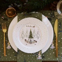 Festive Forest Fabric Placemat -Sophie Allport pl8402z all84300 all84820 festive forest side plate scene napkins set of 4 and placemat lifestyle high res square ac6bff2a b7f0 480b aa8e 889ab3ace2b8