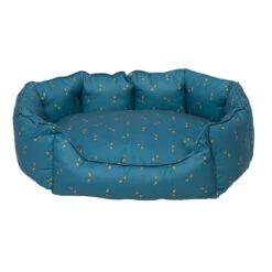 Bees Pet Bed -Sophie Allport poly36760 bees teal pet bed large cut out high res square