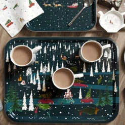 Home For Christmas Serving Tray - Large 11 Home For Christmas Serving Tray - Large -Sophie Allport pt6026 pt6045 home for christmas printed tray small and large lifestyle high res square b4be1760 cd83 418a 9ad0 bb82e0b5319e