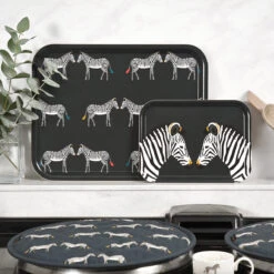 Zebra Serving Tray - Large -Sophie Allport pt6745 pt6726 zebra zsl printed tray large and small lifestyle high res square cb61f532 6a8c 453d 8ccd b0317fd8f163