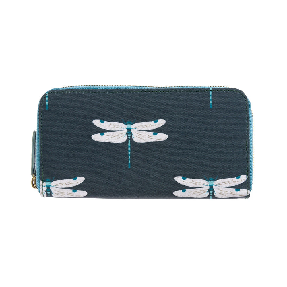 Dragonfly Oilcloth Zipped Wallet Purse 1 Dragonfly Oilcloth Zipped Wallet Purse