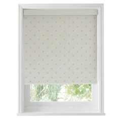 Hearts Soft Mustard Made To Measure Roller Blind -Sophie Allport rlb34smm2m hearts soft mustard artwork roller blind made to measure cut out high res square