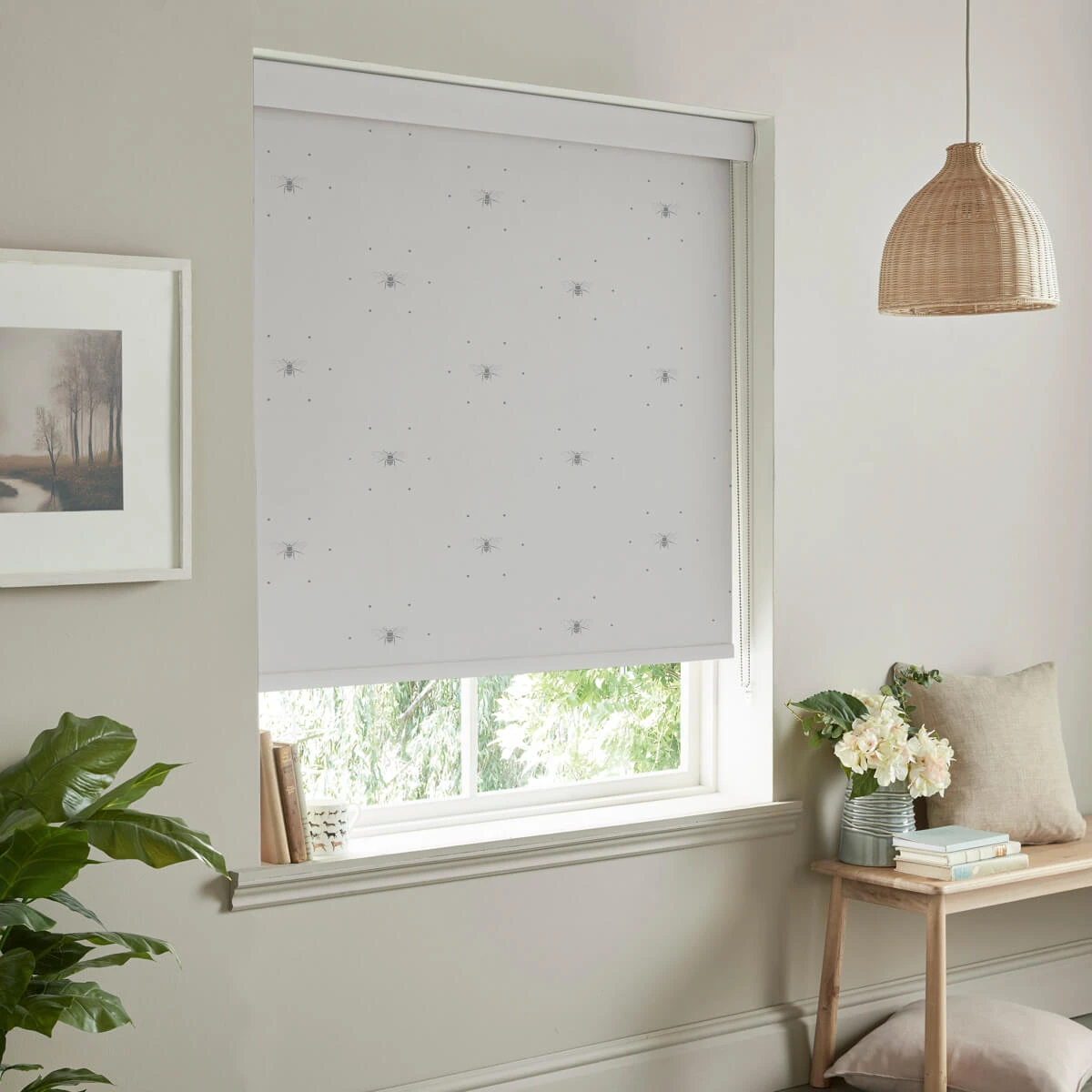 Bees Grey Made To Measure Roller Blind 3 Bees Grey Made To Measure Roller Blind - Image 3