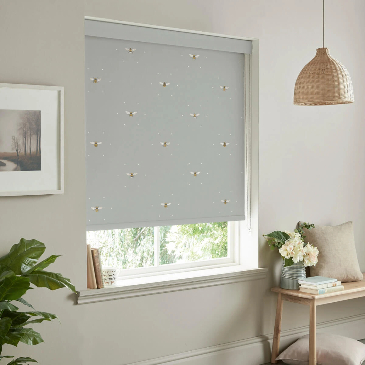 Bees Pale Slate Made To Measure Roller Blind 3 Bees Pale Slate Made To Measure Roller Blind - Image 3