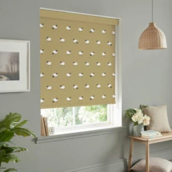 Sheep Ochre Made To Measure Roller Blind -Sophie Allport rlb43om2m sheep ochre artwork roller blind made to measure lifestyle 2 high res square