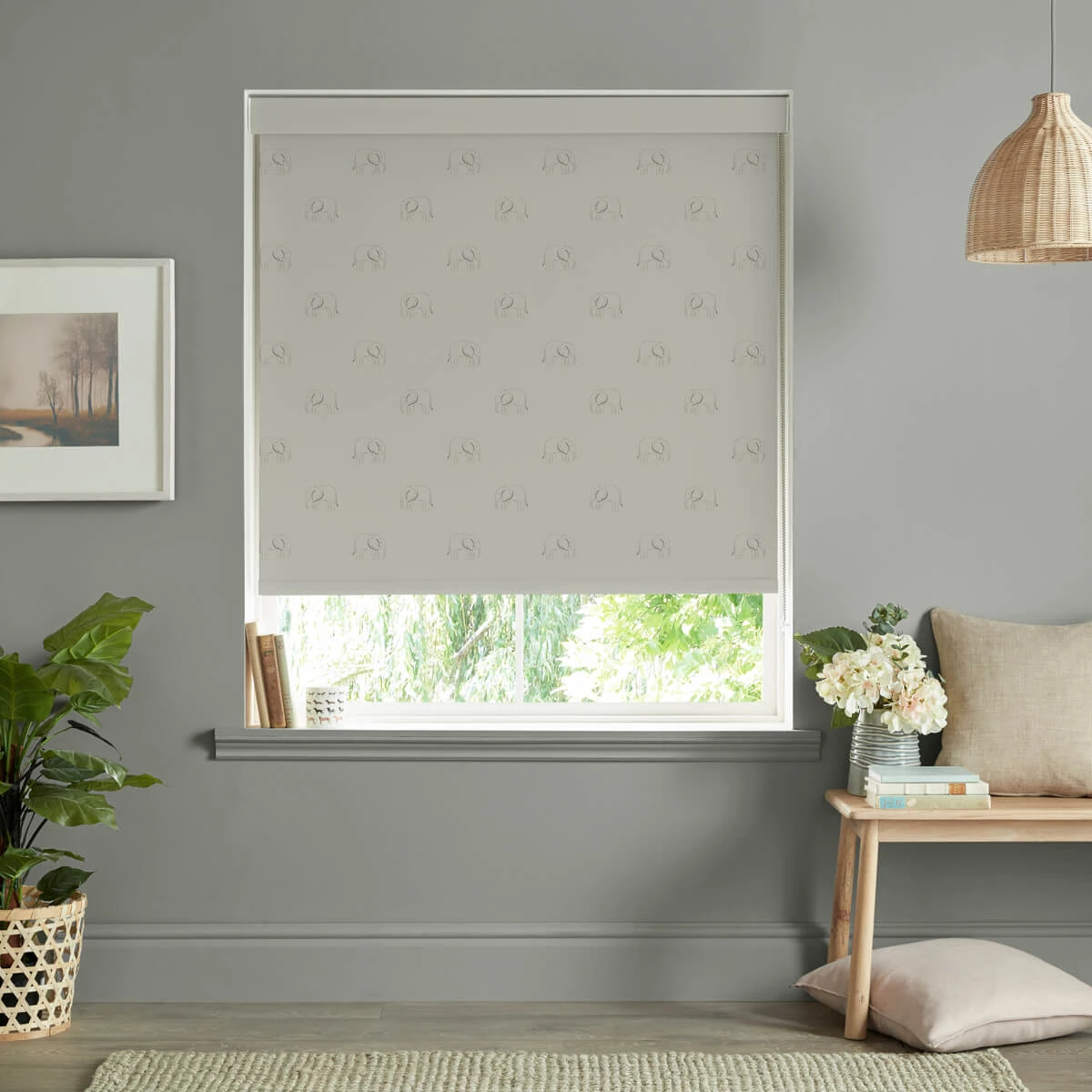 Elephant Slate Grey Made To Measure Roller Blind 1 Elephant Slate Grey Made To Measure Roller Blind