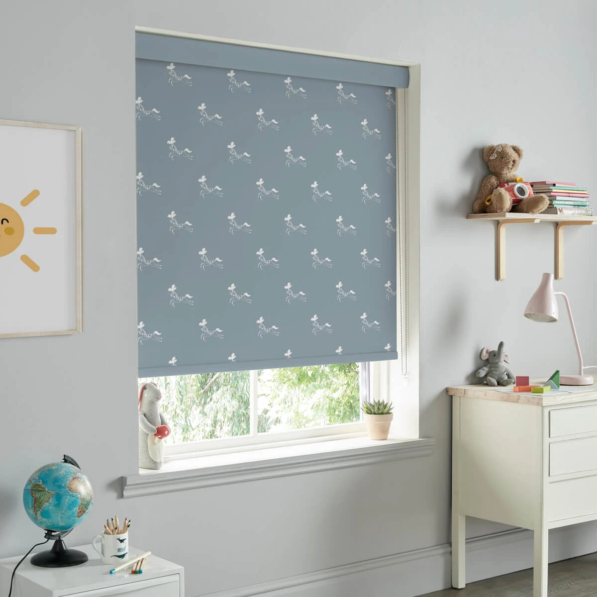 Fairground Ponies Teal Made To Measure Roller Blind 3 Fairground Ponies Teal Made To Measure Roller Blind - Image 3