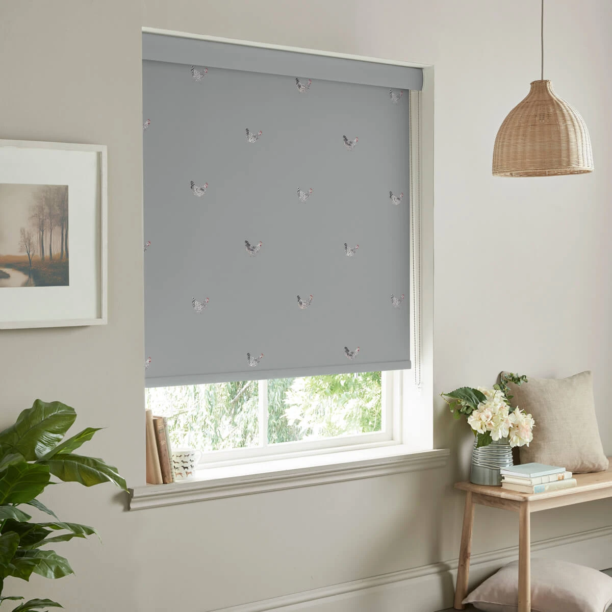 Chicken Pale Sage Blue Made To Measure Roller Blind 3 Chicken Pale Sage Blue Made To Measure Roller Blind - Image 3
