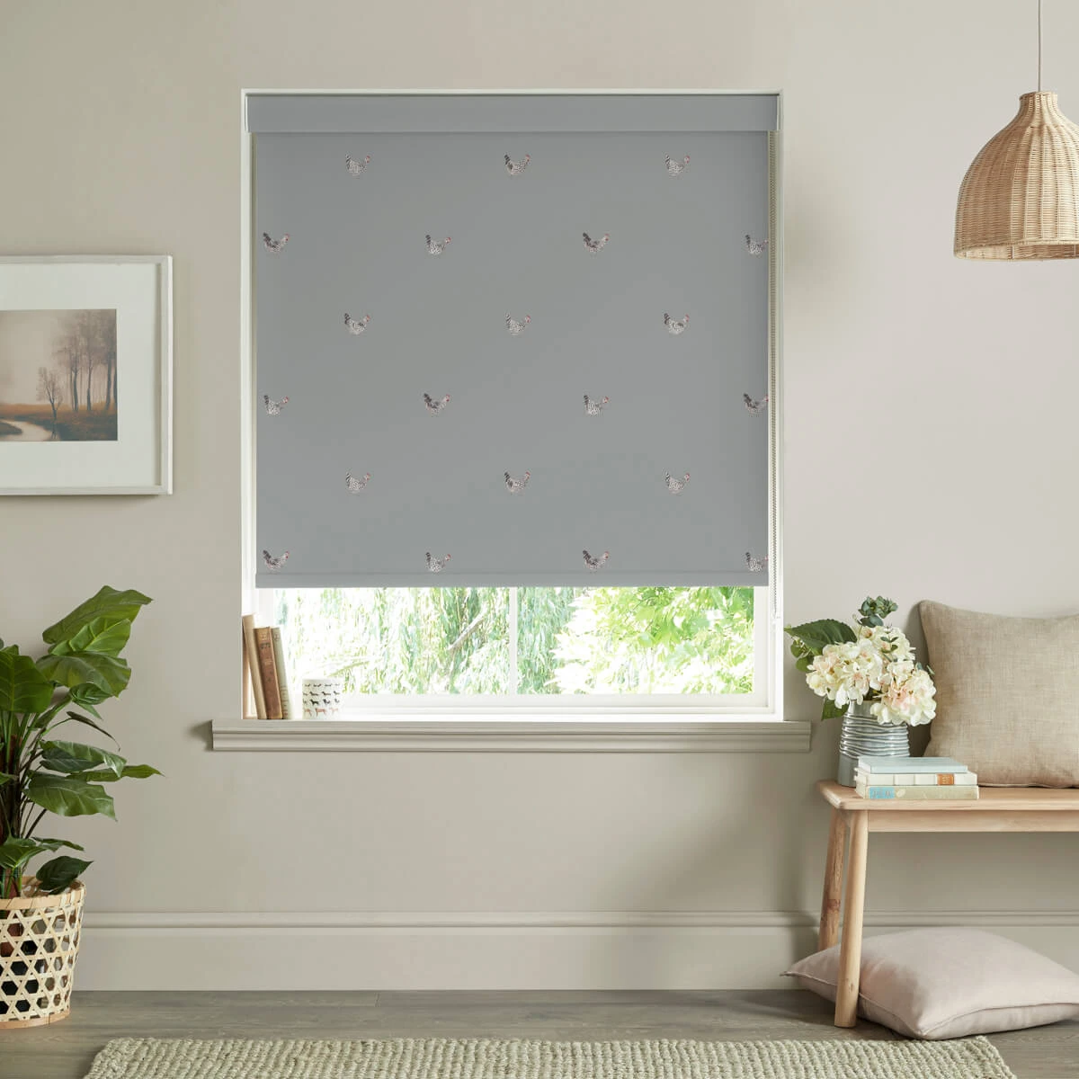 Chicken Pale Sage Blue Made To Measure Roller Blind 1 Chicken Pale Sage Blue Made To Measure Roller Blind
